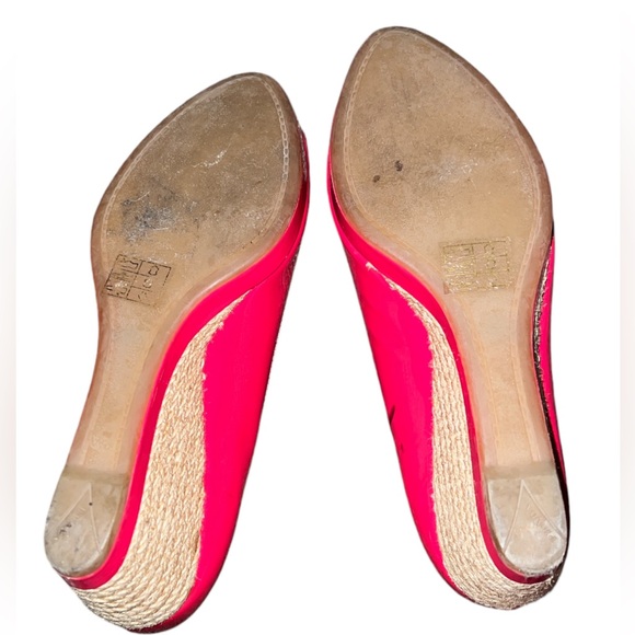 Prada  Peeptoe Vibrant Pink Wedge Platform Heels Sandals - Picture 5 of 5